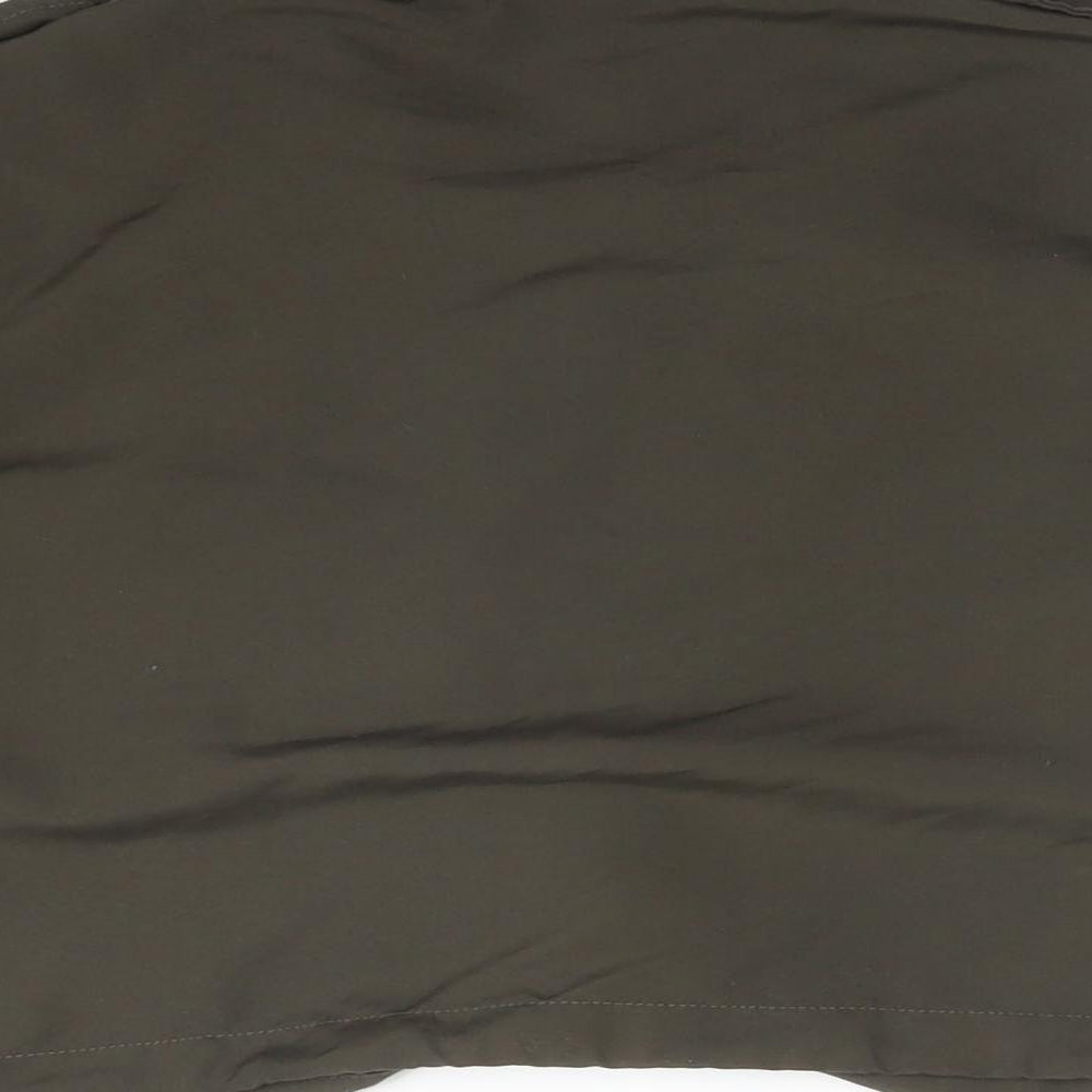 RISING Womens Green Polyester Basic Button-Up Size S Collared