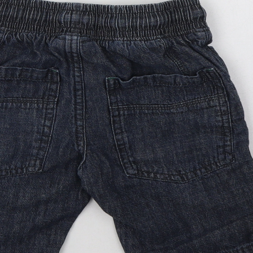 Next Boys Blue Cotton Bermuda Shorts Size 5 Years Regular Drawstring