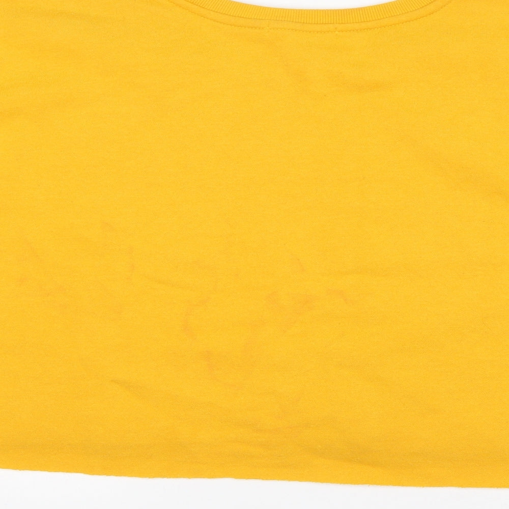 Primark Womens Yellow Polyester Pullover Sweatshirt Size XS - cropped