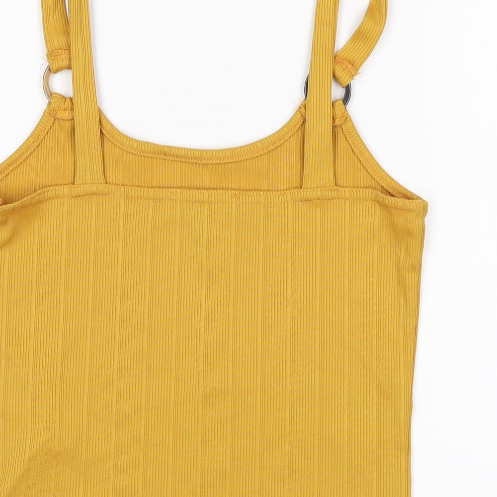 New Look Girls Yellow Polyester Basic Tank Size 12-13 Years Round Neck
