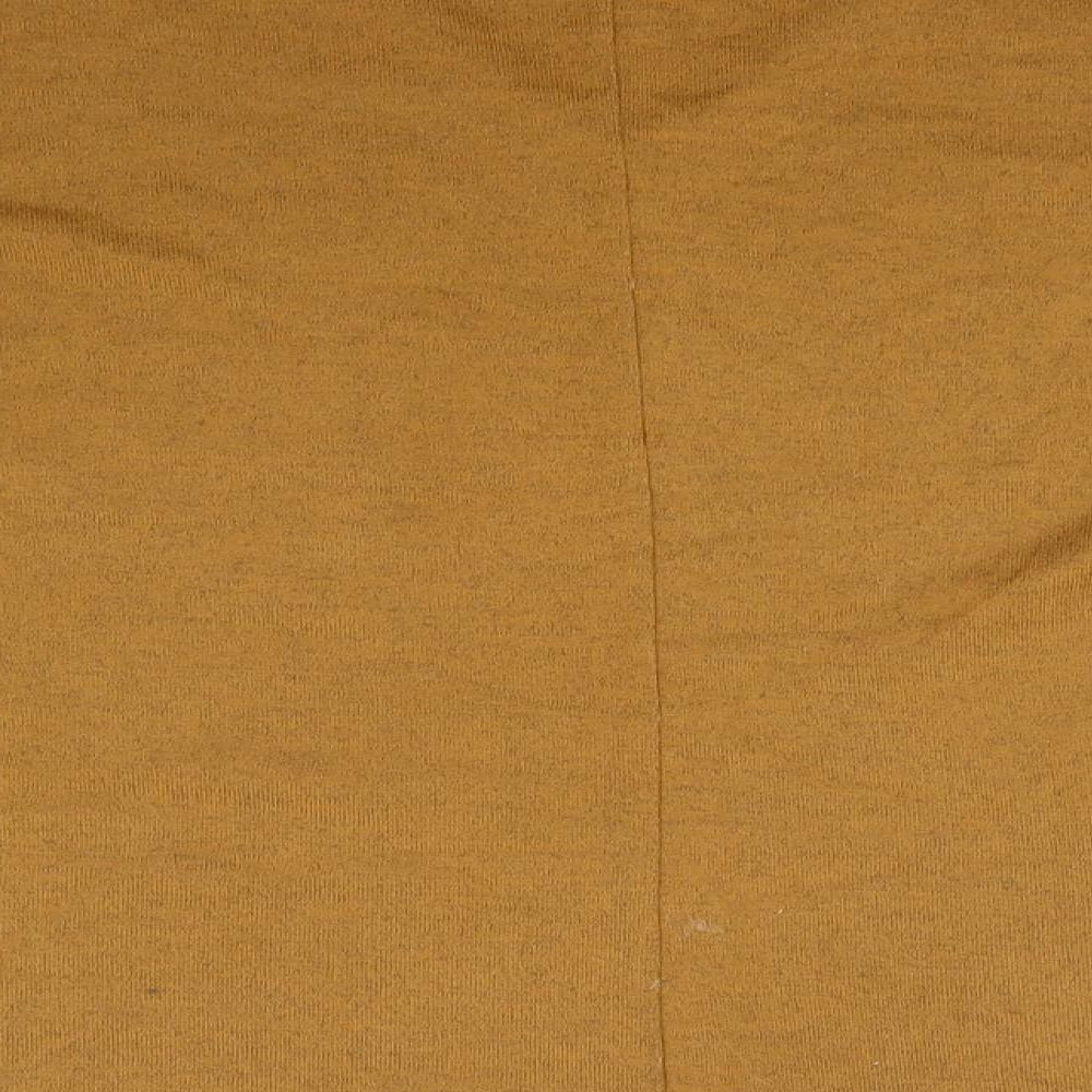 New Look Womens Brown V-Neck Polyester Pullover Jumper Size S