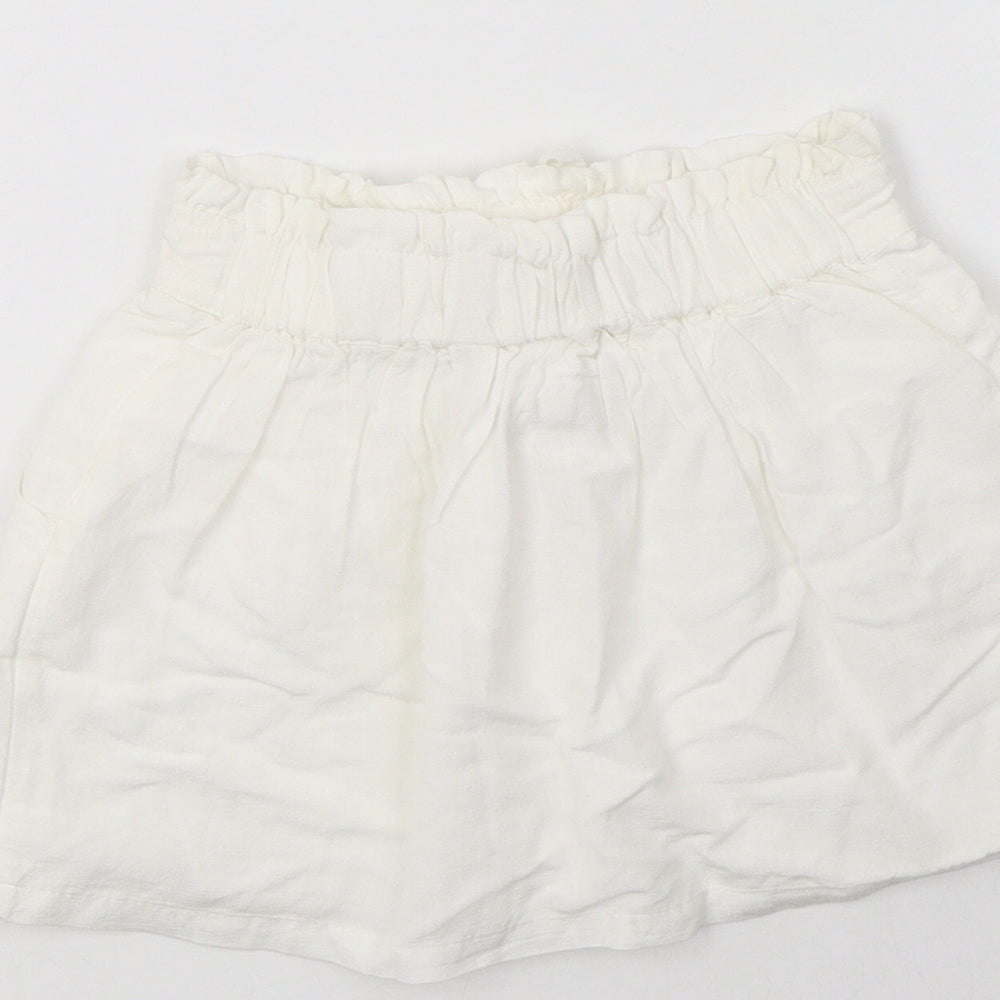 TU Girls White Viscose A-Line Skirt Size 3 Years Regular