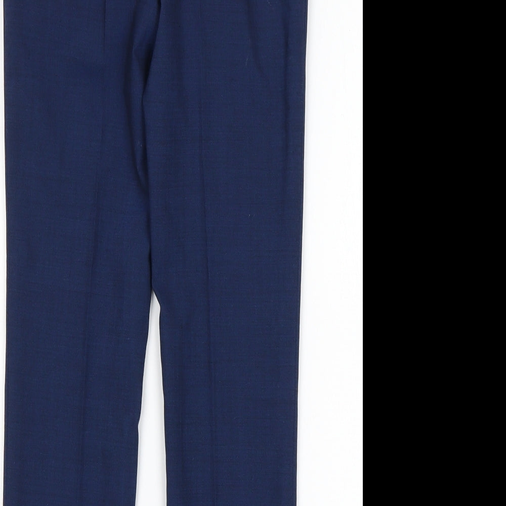 Next Boys Blue Wool Dress Pants Trousers Size 9 Months Regular
