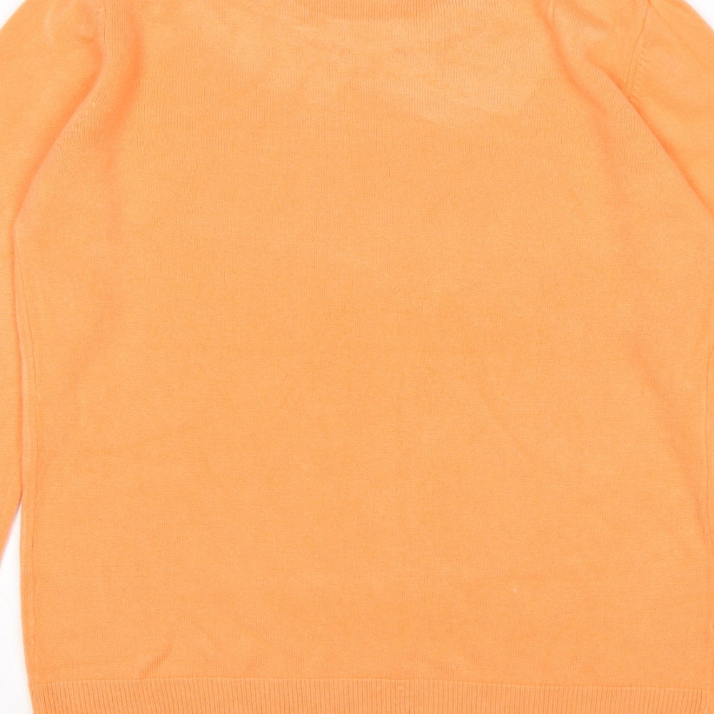 Paramour Womens Orange Round Neck Acrylic Pullover Jumper Size M
