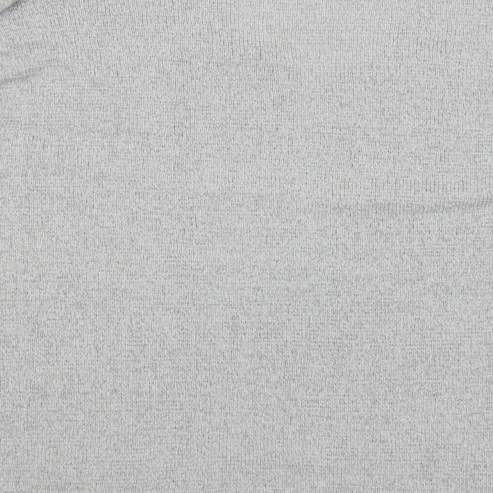SheIn Womens Grey V-Neck Acrylic Pullover Jumper Size L