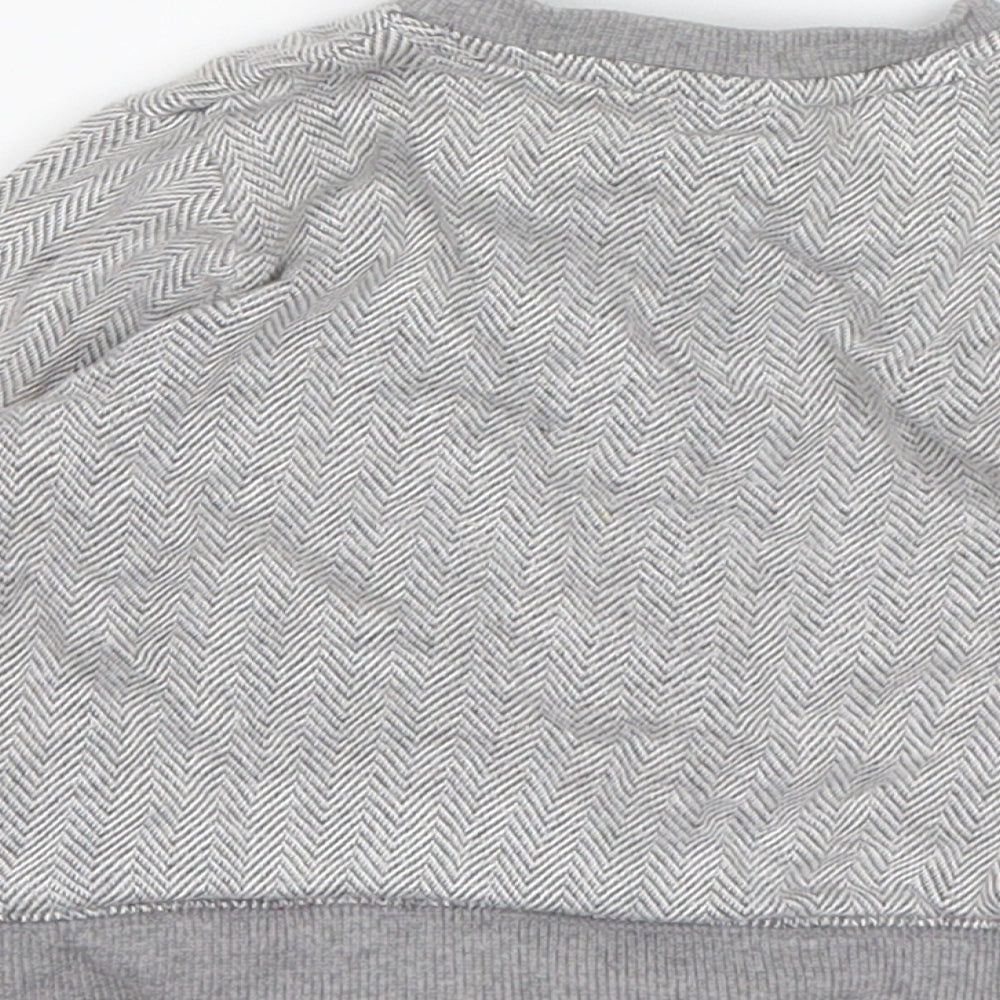 F&F Boys Grey Herringbone Jacket Coatigan Size 3-6 Months