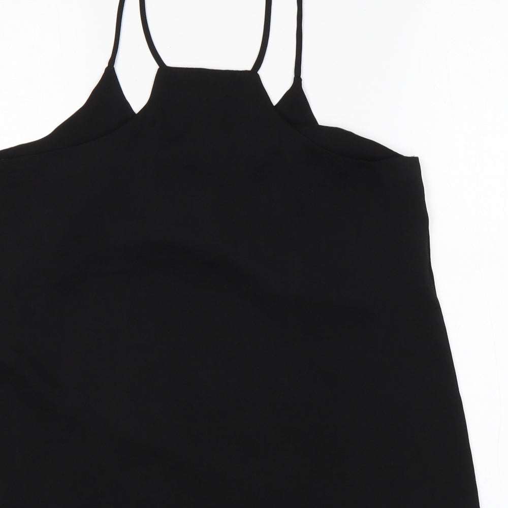 H&M Womens Black Polyester Basic Tank Size 8 Off the Shoulder