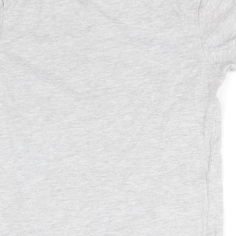 George Boys Grey Cotton Basic T-Shirt Size 3-4 Years Round Neck - Dinosaur
