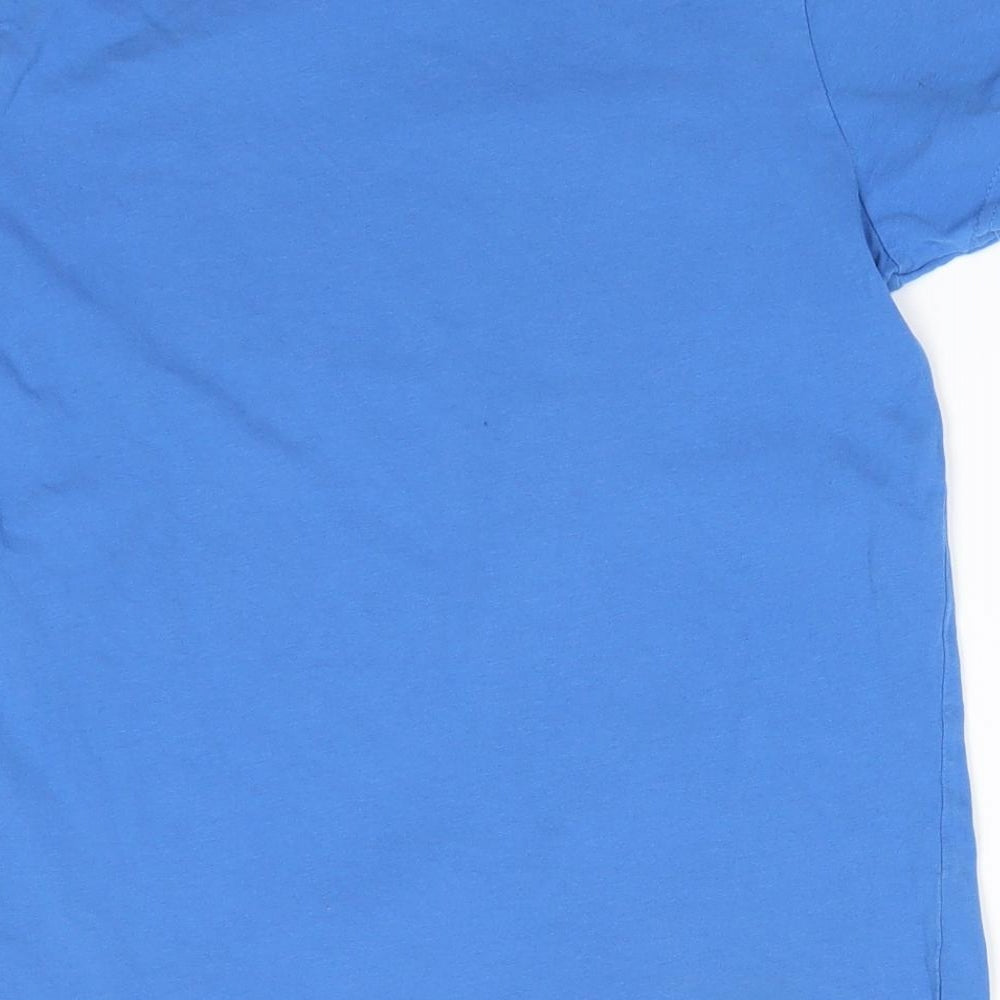 Primark Boys Blue Cotton Basic T-Shirt Size 9-10 Years Round Neck Pullover - Sky Blue Freestyle