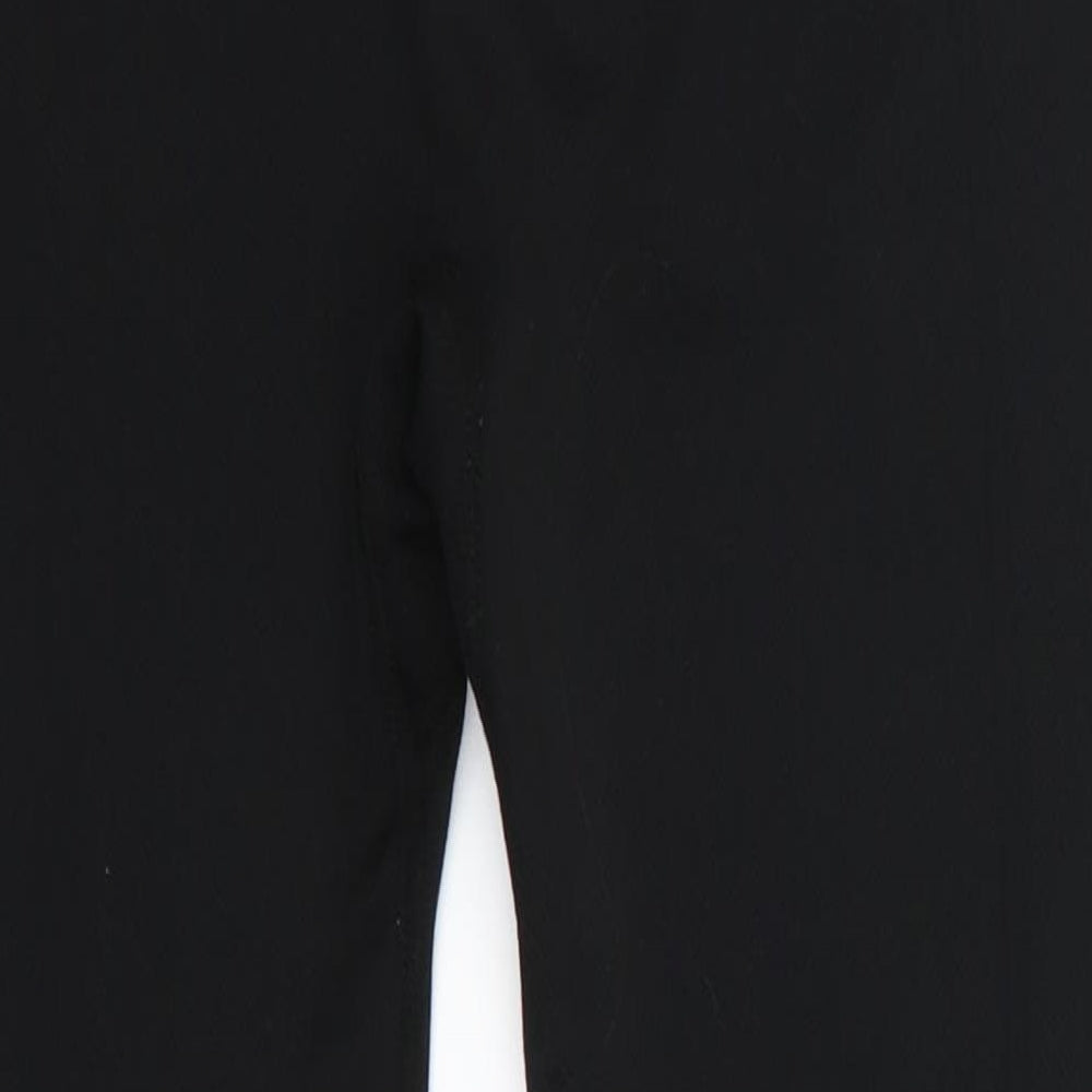 Workout Womens Black Polyester Cropped Leggings Size L L25 in Regular Pullover - Leggings