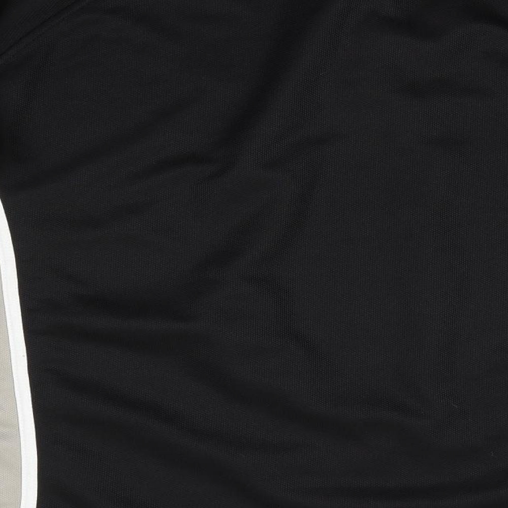 Falcon Mens Black Polyester Henley Sweatshirt - Black & Taupe Colour Block