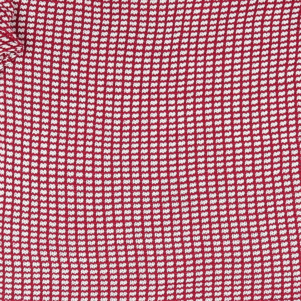 NEXT Womens Red Crew Neck Polka Dot Cotton Pullover Jumper Size 16 - Square Polka Dots White