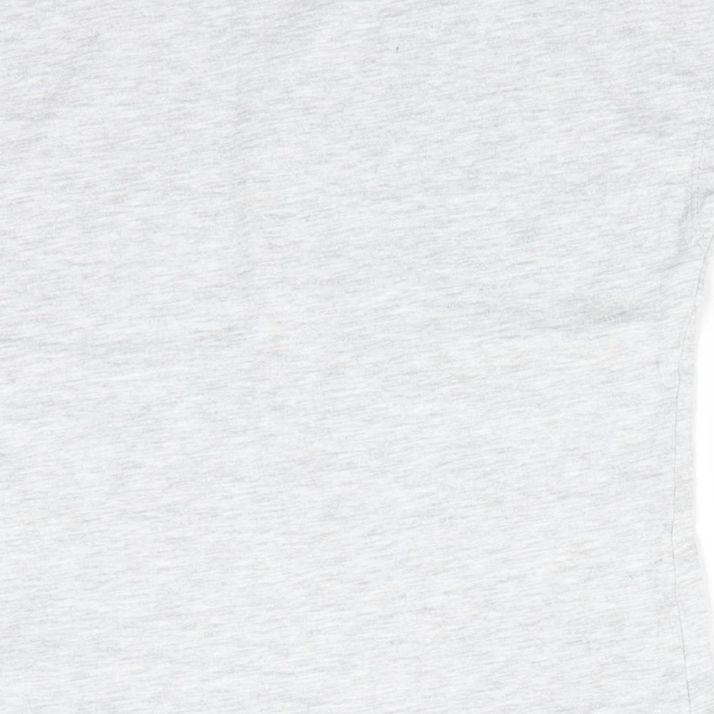 Lily & Dan Girls Grey Cotton Basic T-Shirt Size 9-10 Years Round Neck Pullover - Pale grey mix