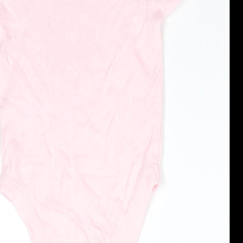 George Girls Pink Animal Print Cotton Romper One-Piece Size 9-12 Months Snap - Rabbit I Love Mummy Pale pink