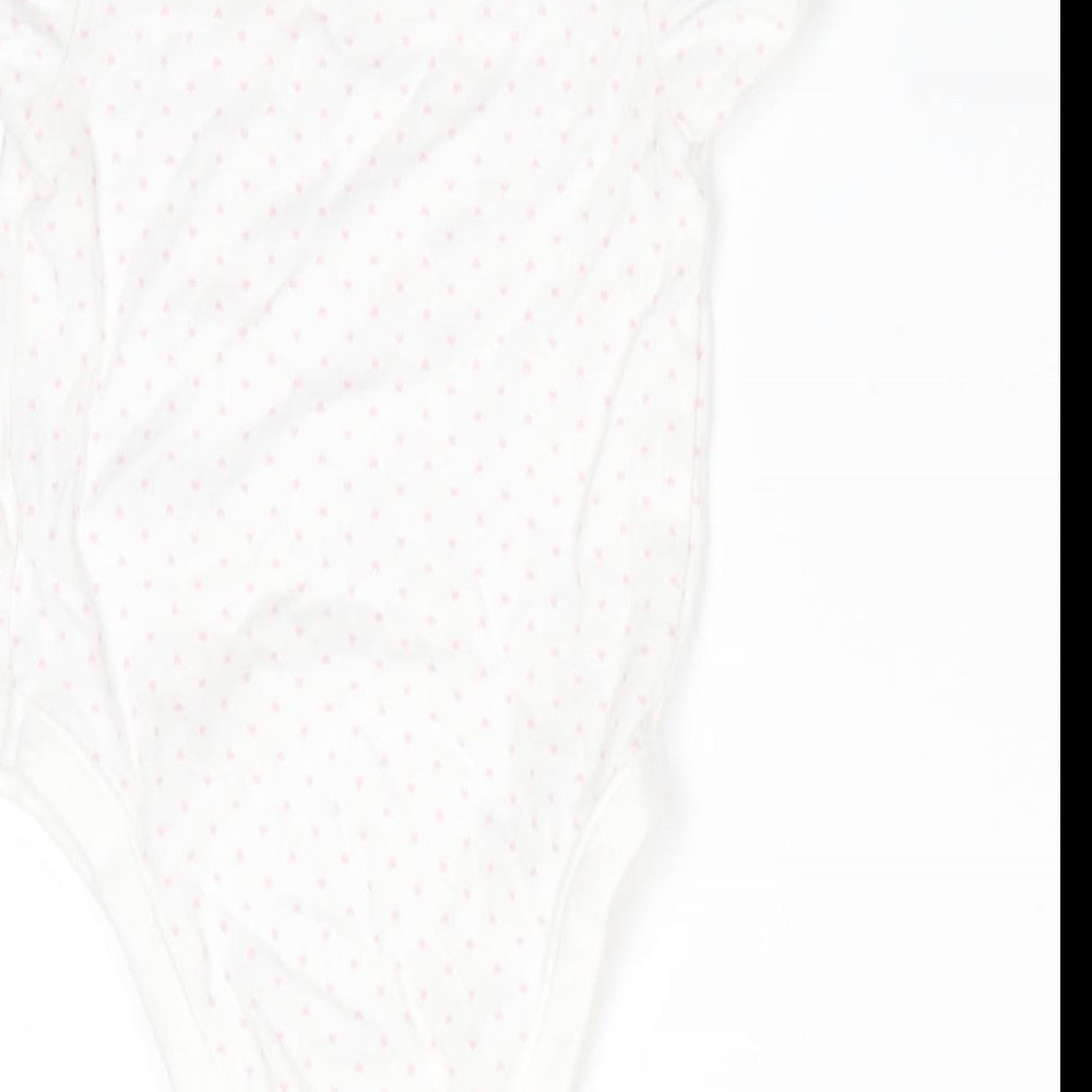 George Girls Pink Polka Dot Cotton Romper One-Piece Size 9-12 Months Snap - Heart Polka dots