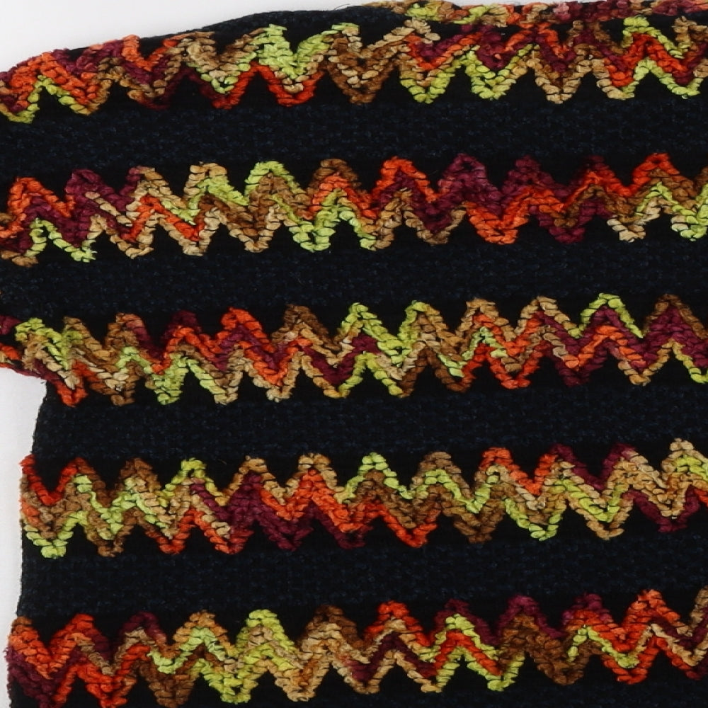 Zara Womens Multicoloured Crew Neck Geometric Pullover Jumper Size L