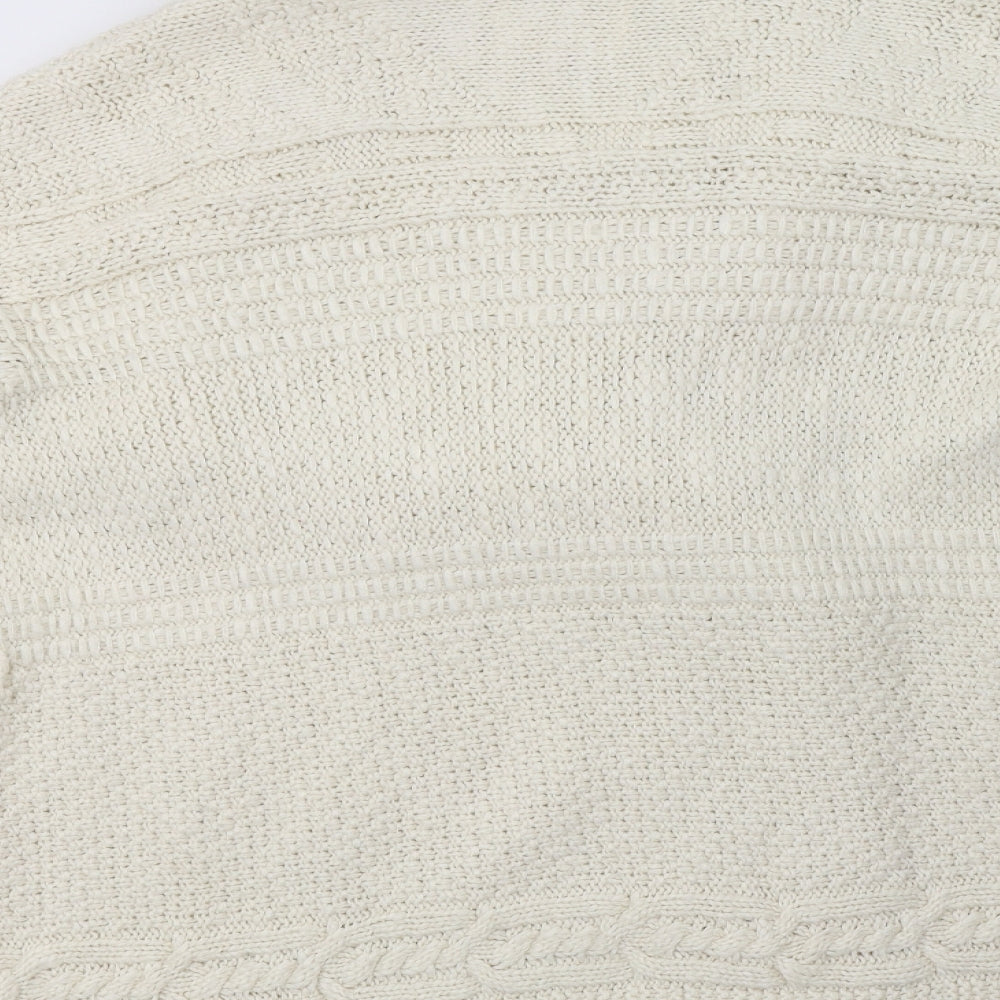 Matalan Womens Ivory V-Neck Acetate Cardigan Jumper Size L