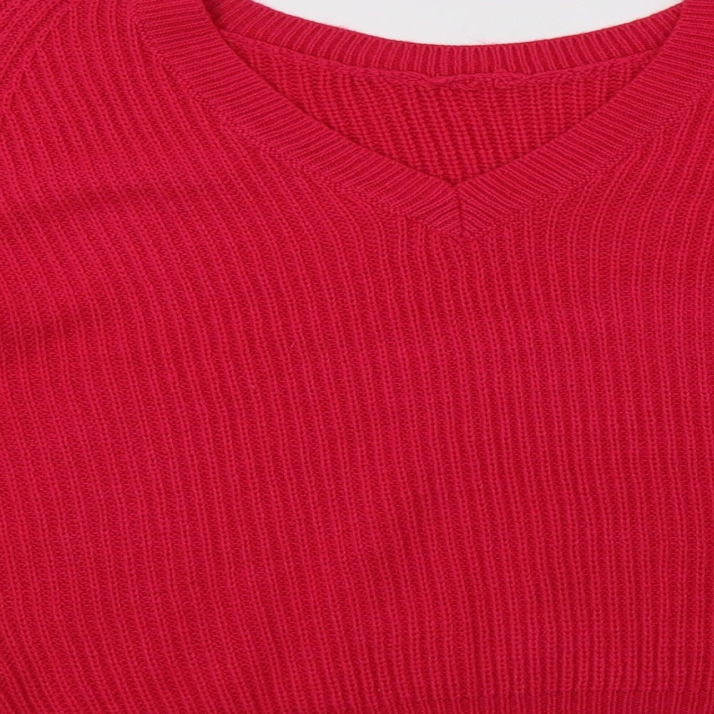 George Womens Pink Round Neck Acrylic Pullover Jumper Size 8