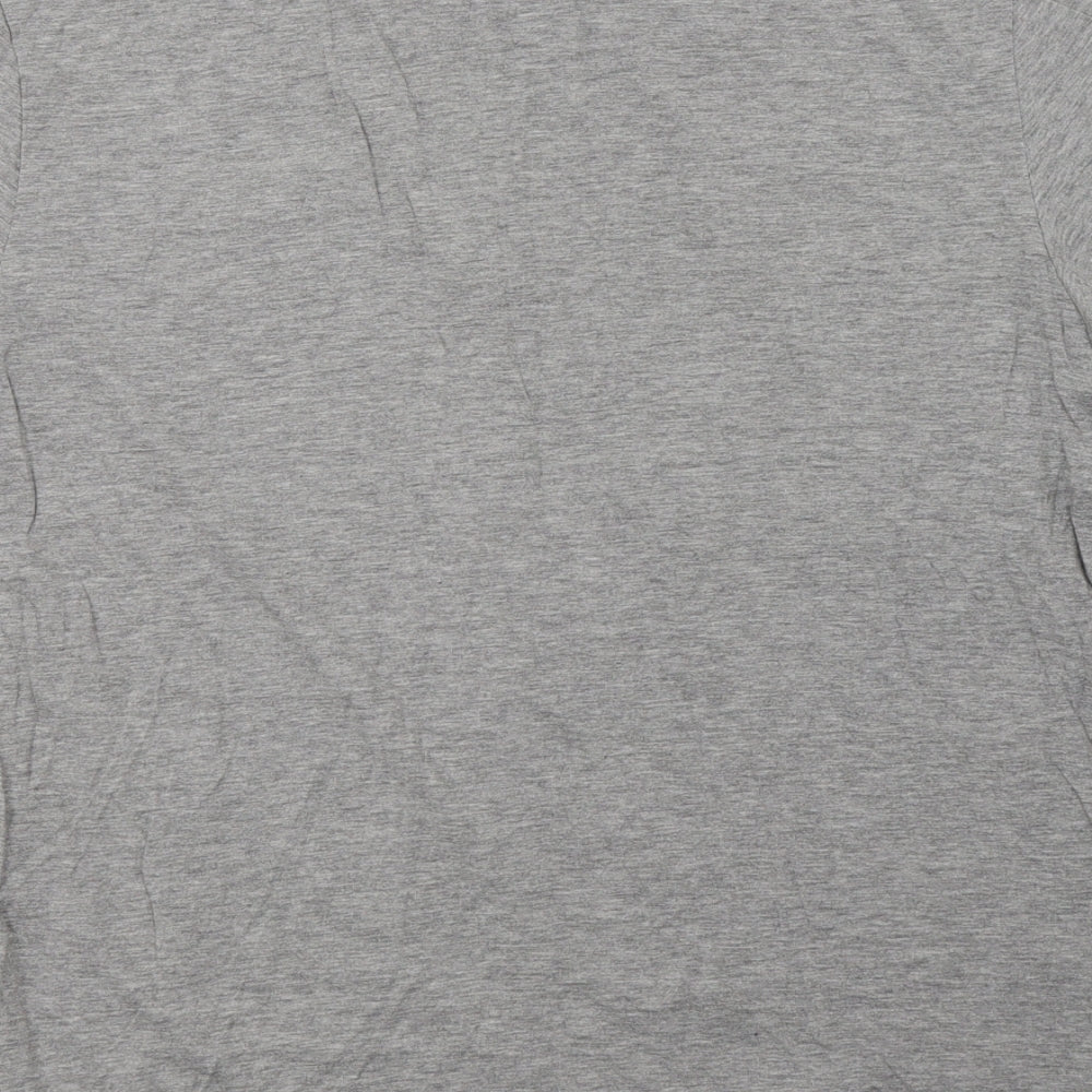 Primark Mens Grey Cotton Polo Size L Collared Button