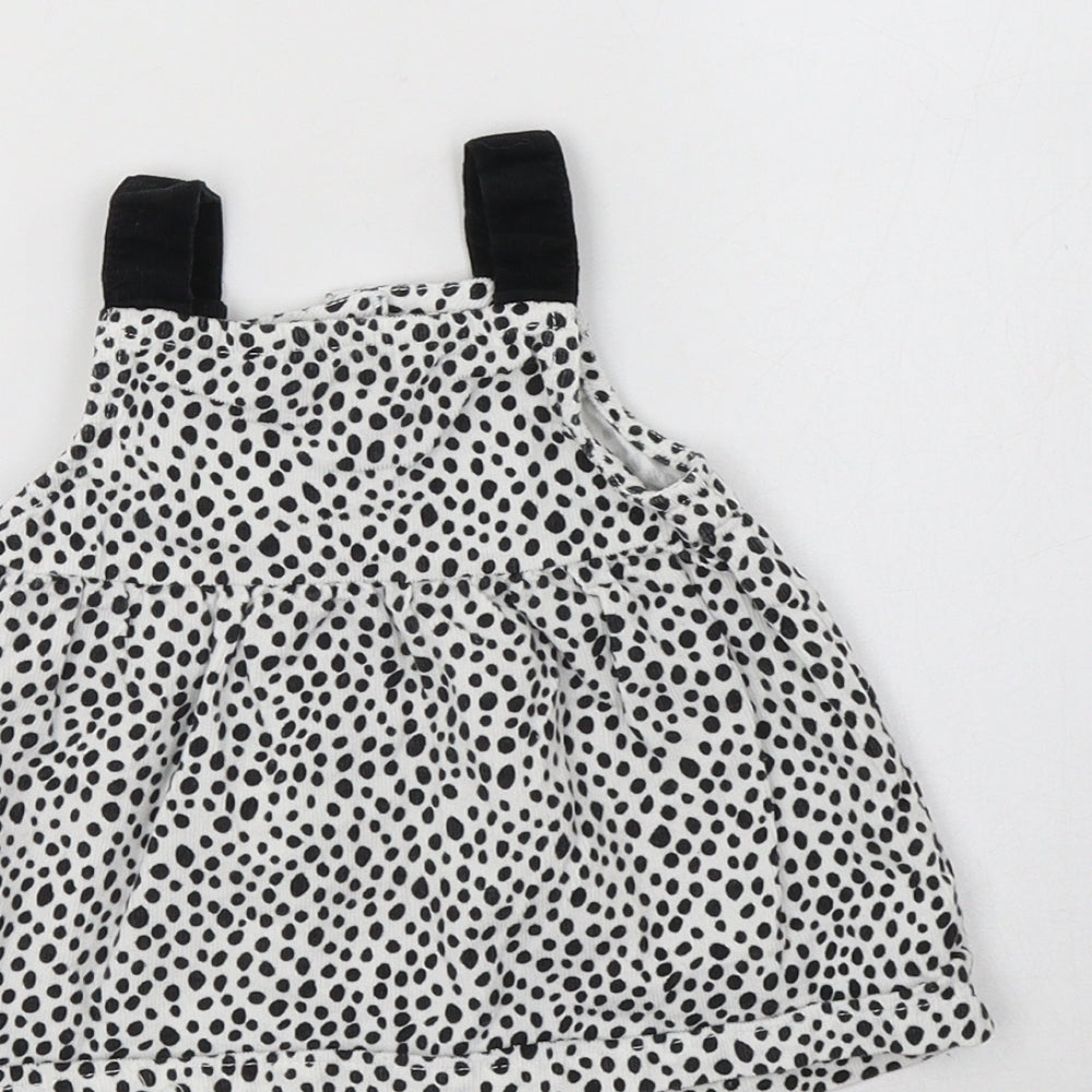 Lullababy Baby White Animal Print Cotton A-Line Size 0-3 Months Sweetheart Button
