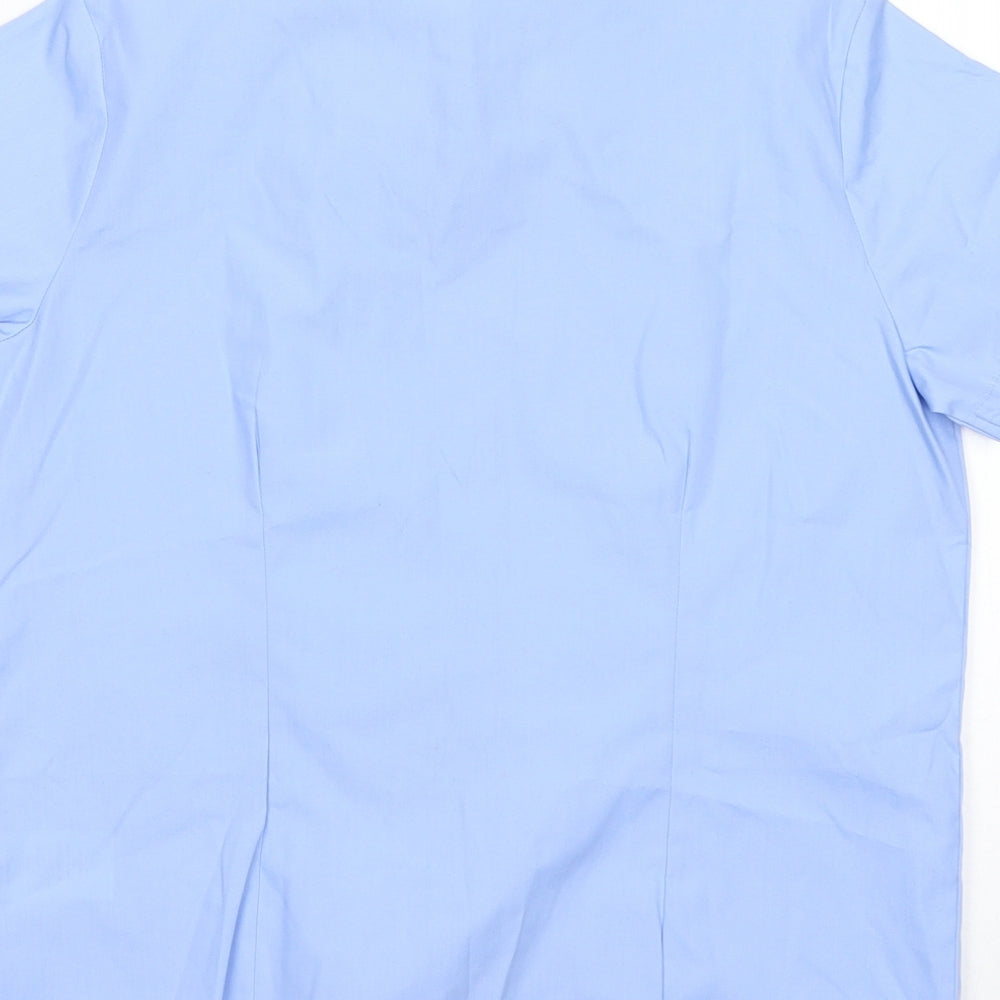 George Boys Blue Polyester Basic Button-Up Size 9-10 Years Collared
