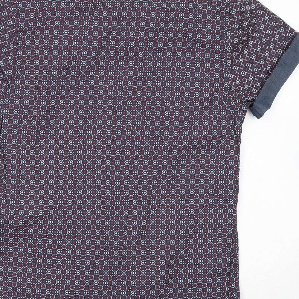 Twister soul Mens Multicoloured Geometric Cotton Button-Up Size XS Collared