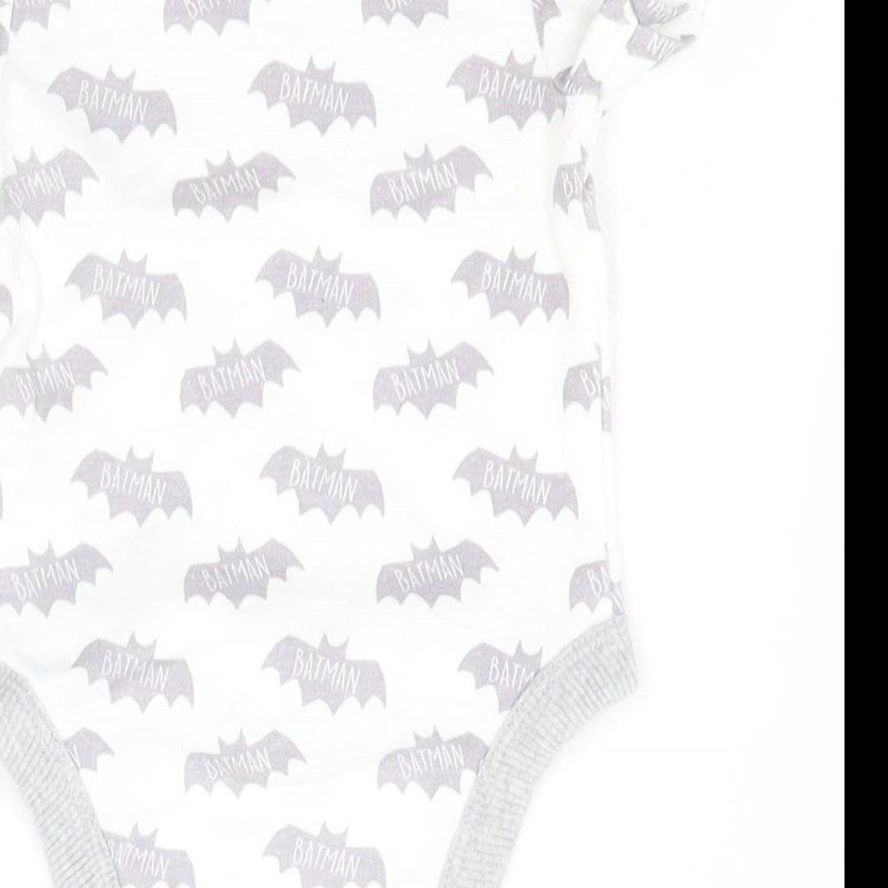 Batman Boys White Geometric Cotton Leotard One-Piece Size 6-9 Months - Batman