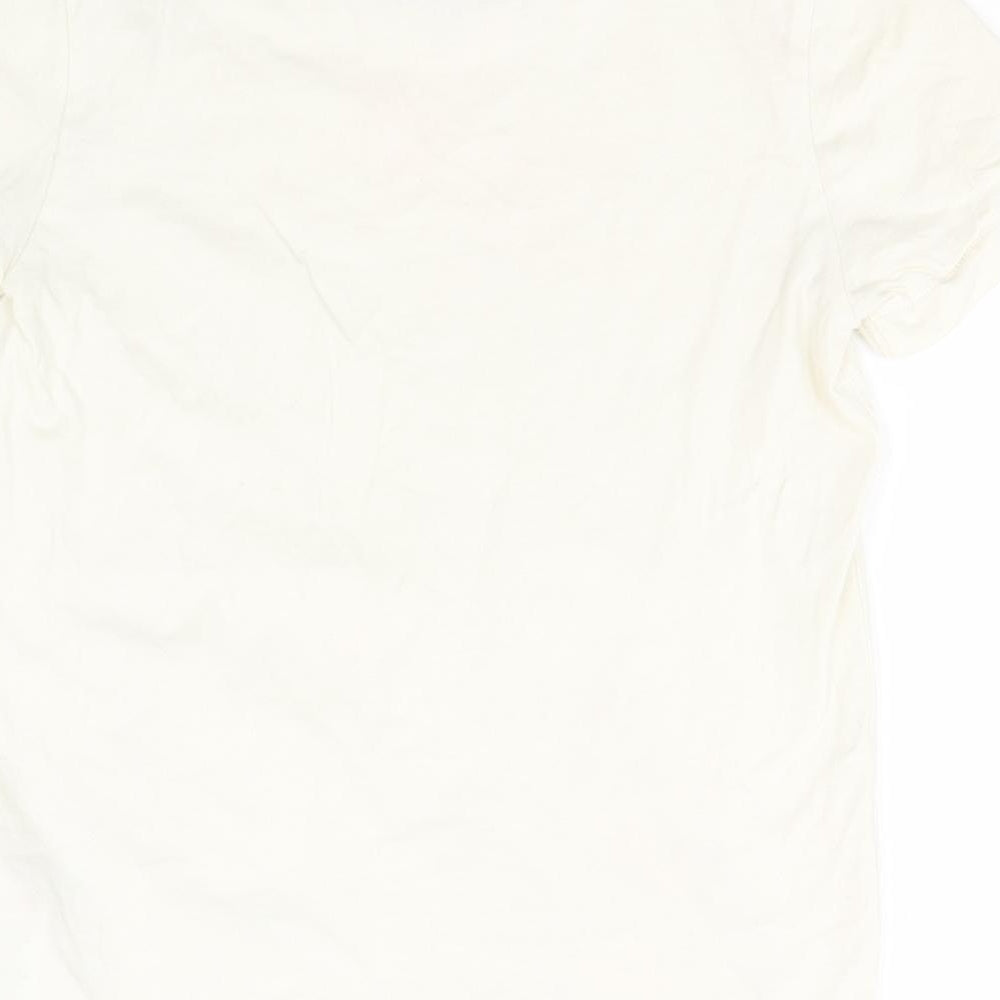 Marks and Spencer Boys Green Cotton Basic T-Shirt Size 6-7 Years Round Neck