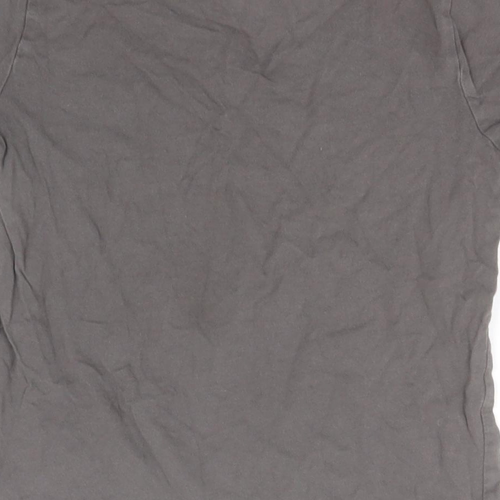 George Boys Grey Cotton Basic T-Shirt Size 7-8 Years Round Neck - Let's Explore