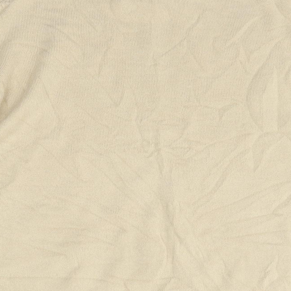 Marks & Spencer Womens Beige High Neck Acrylic Pullover Jumper Size 12