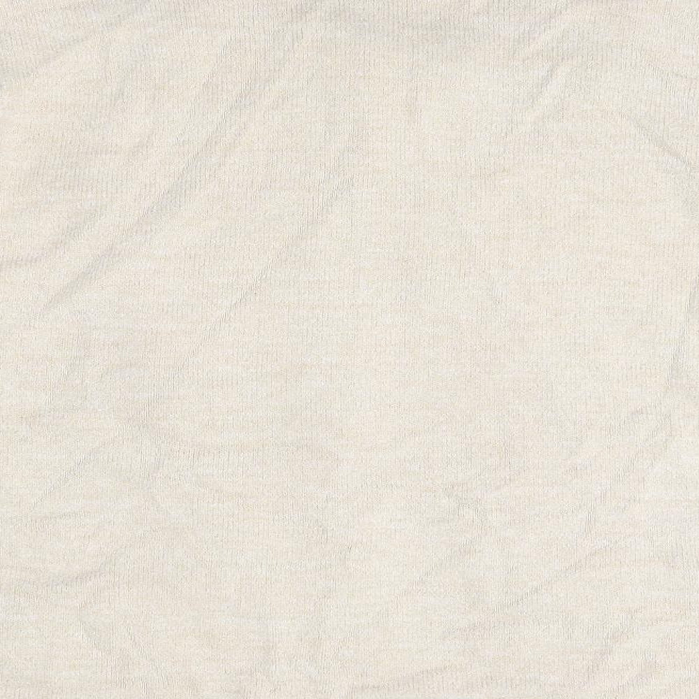 Paramour Womens Beige Round Neck Acrylic Cardigan Jumper Size L