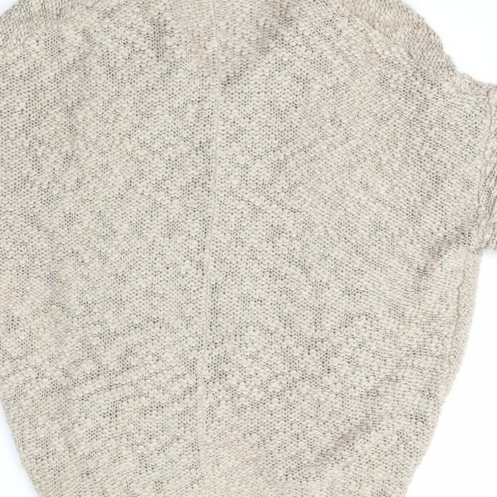 George Womens Beige Collared Acrylic Cardigan Jumper Size S