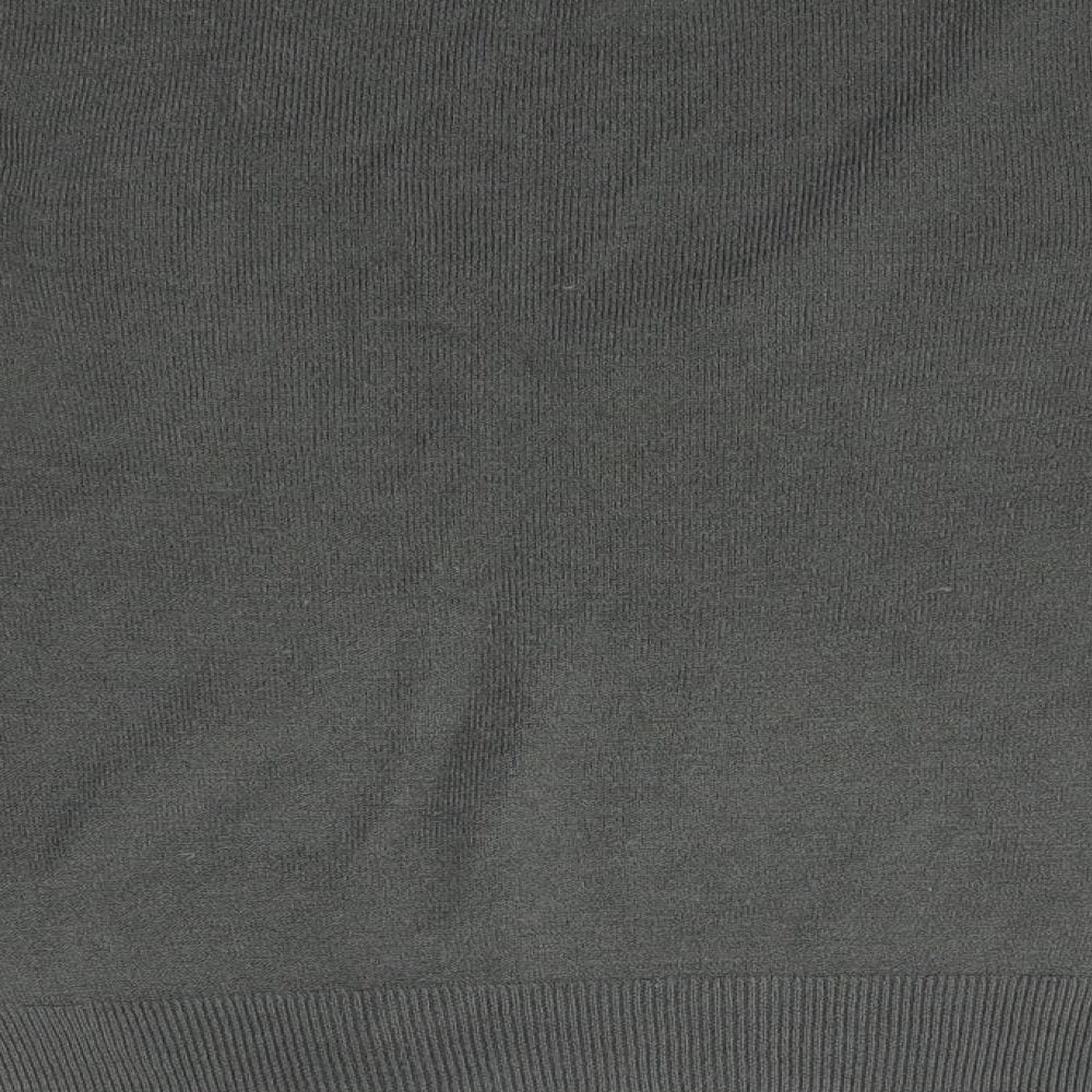 Topshop Womens Grey V-Neck Acrylic Pullover Jumper Size 8