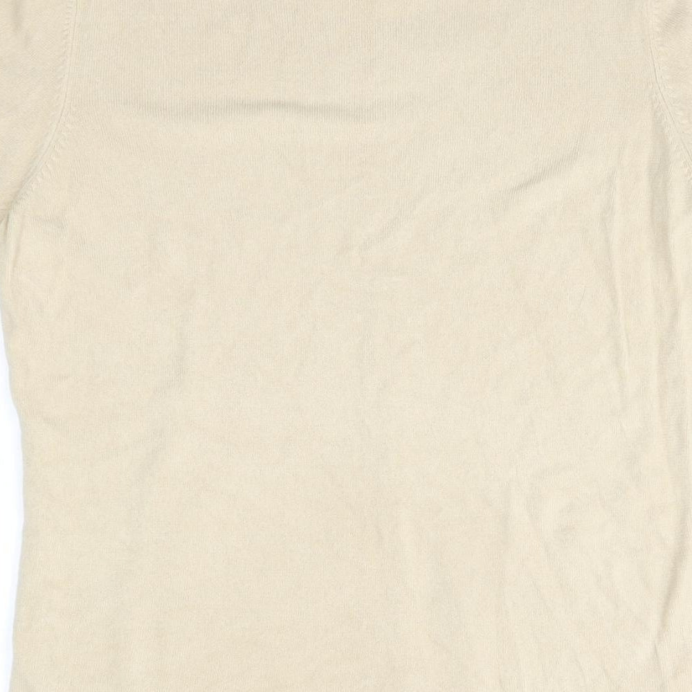 BHS Womens Beige Round Neck Acrylic Pullover Jumper Size 14