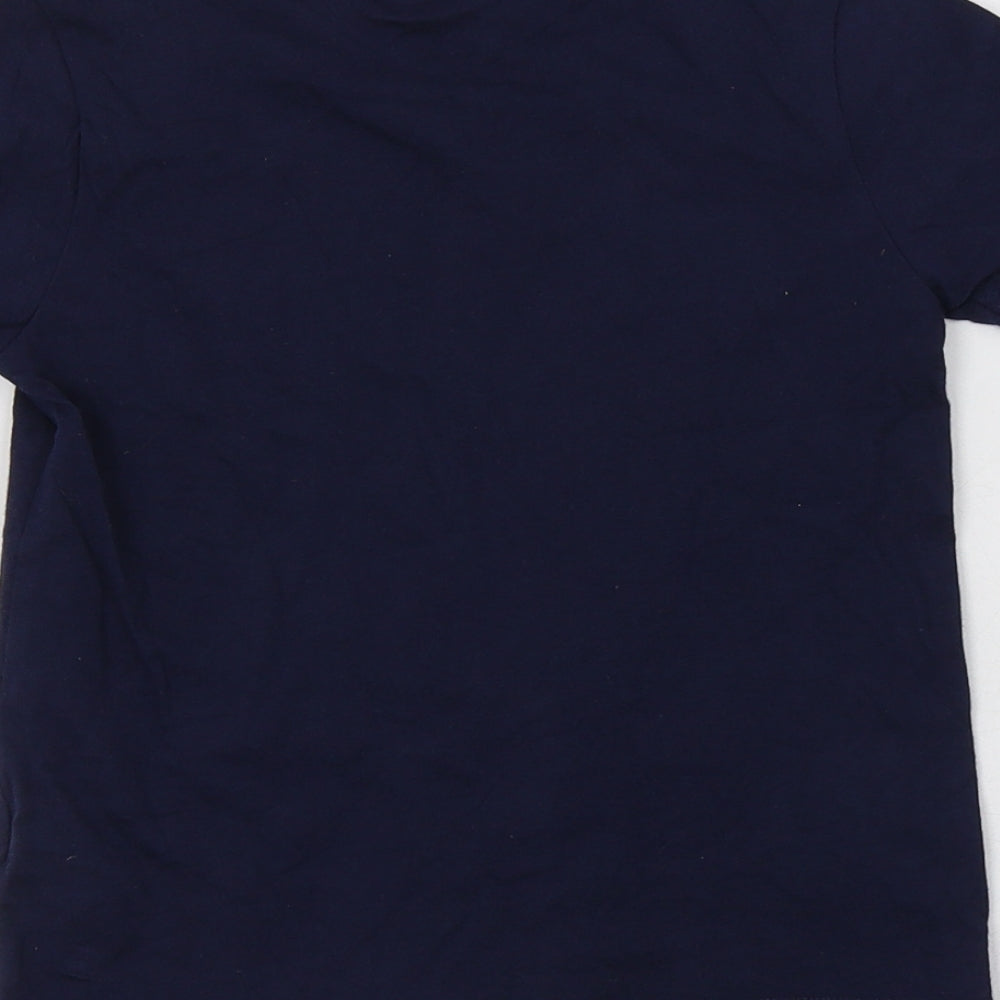 F&F Boys Blue Cotton Basic T-Shirt Size 4-5 Years Crew Neck - Euro 2020
