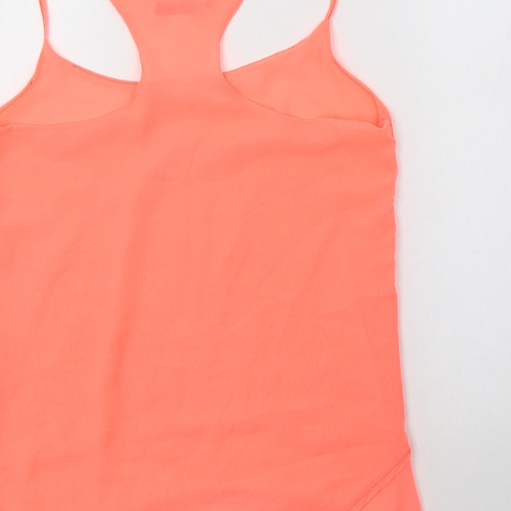 Shana Womens Pink Polyester Camisole Blouse Size S Round Neck
