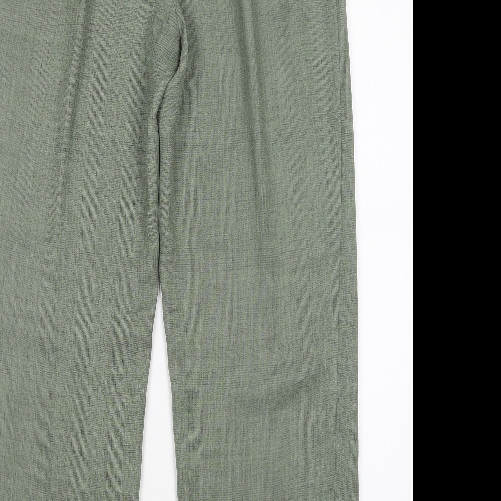 Preworn Womens Green Polyester Trousers Size 12 L29 in Regular