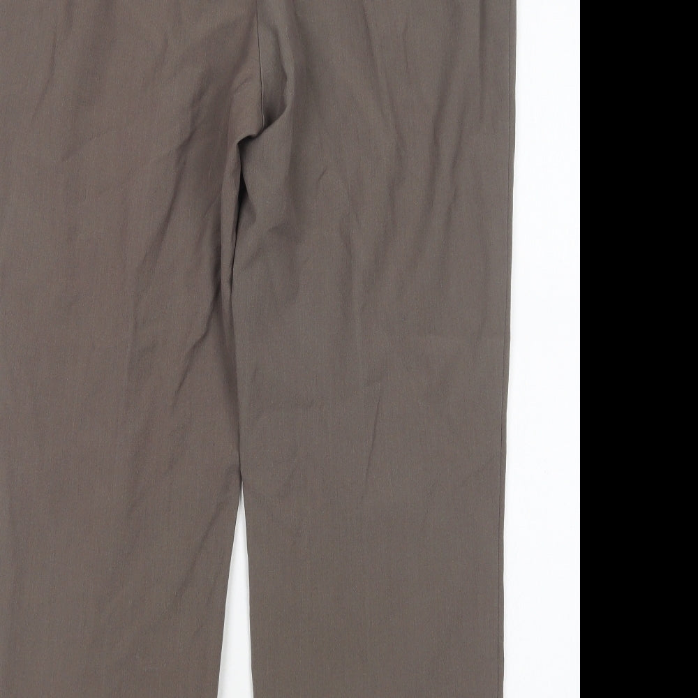 Bonmarché Womens Brown Polyester Trousers Size 14 L27 in Regular