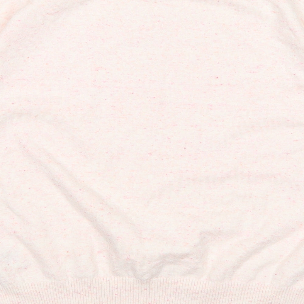 Marks & Spencer Womens Pink Mock Neck Cotton Pullover Jumper Size S