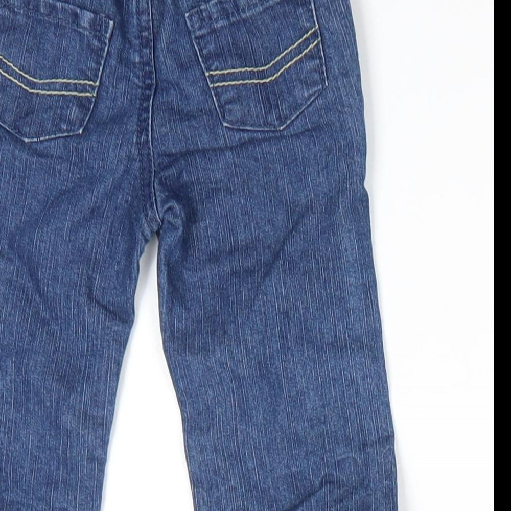 Early Days Boys Blue Cotton Jeans Size 3-6 Months Button - Back Elastication
