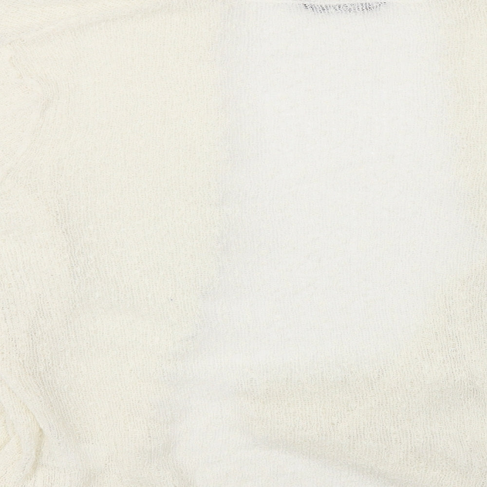 Tigi Womens Ivory Collared Acrylic Cardigan Jumper Size 14