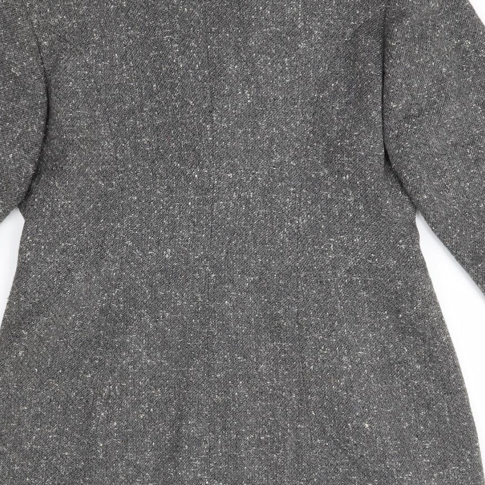 IMAGES Womens Grey Overcoat Coat Size 12