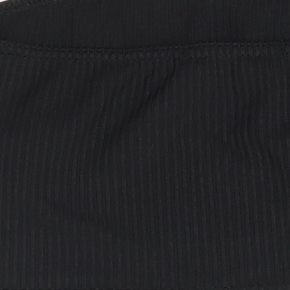 PRETTYLITTLETHING Womens Black Polyester Basic Blouse Size 4 Off the Shoulder - Bandeau