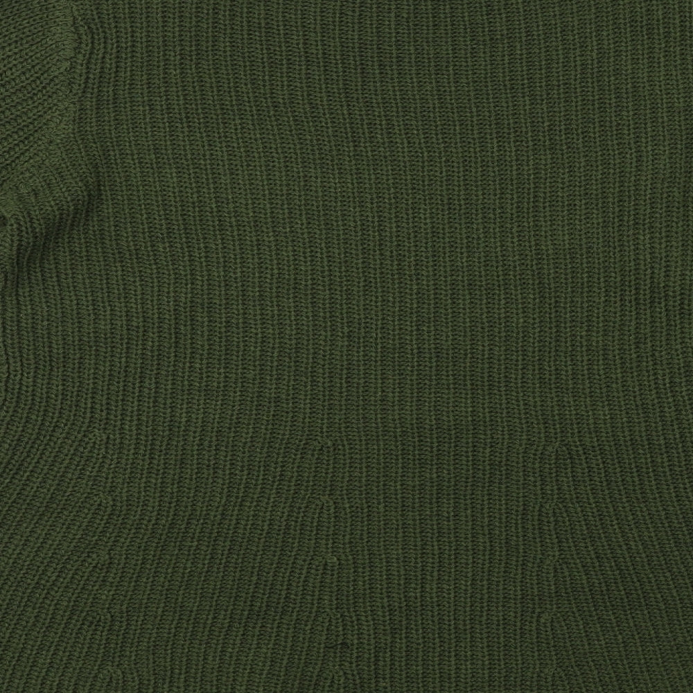 SheIn Womens Green Crew Neck Polyester Pullover Jumper Size S