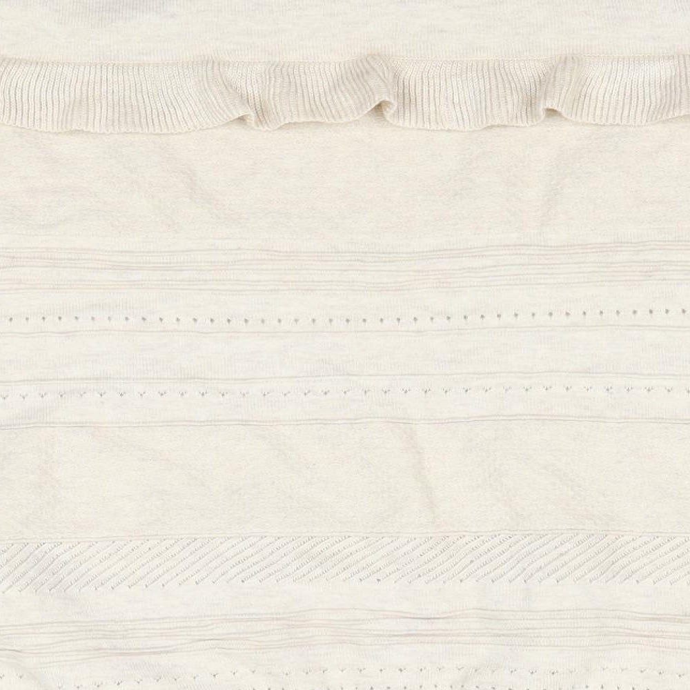 George Womens Beige Round Neck Cotton Pullover Jumper Size 12