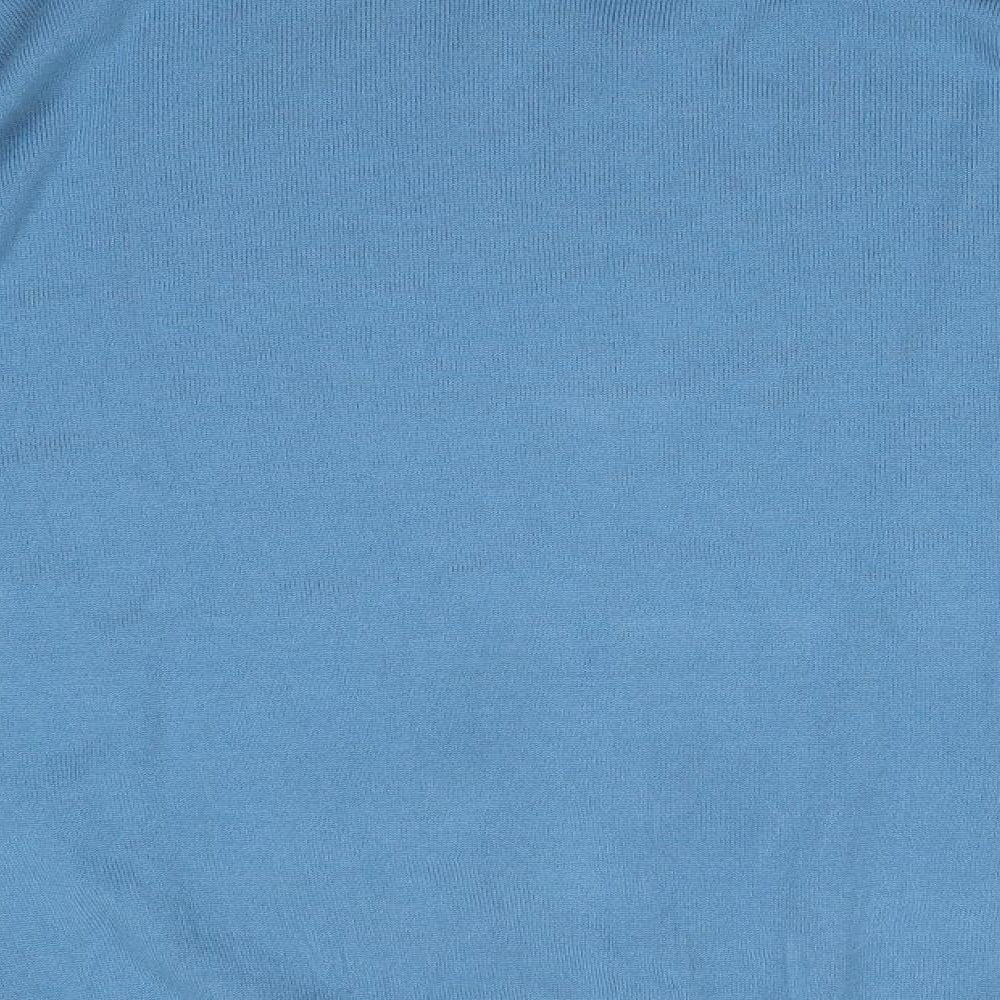 Capsule Mens Blue V-Neck Acrylic Pullover Jumper Size L