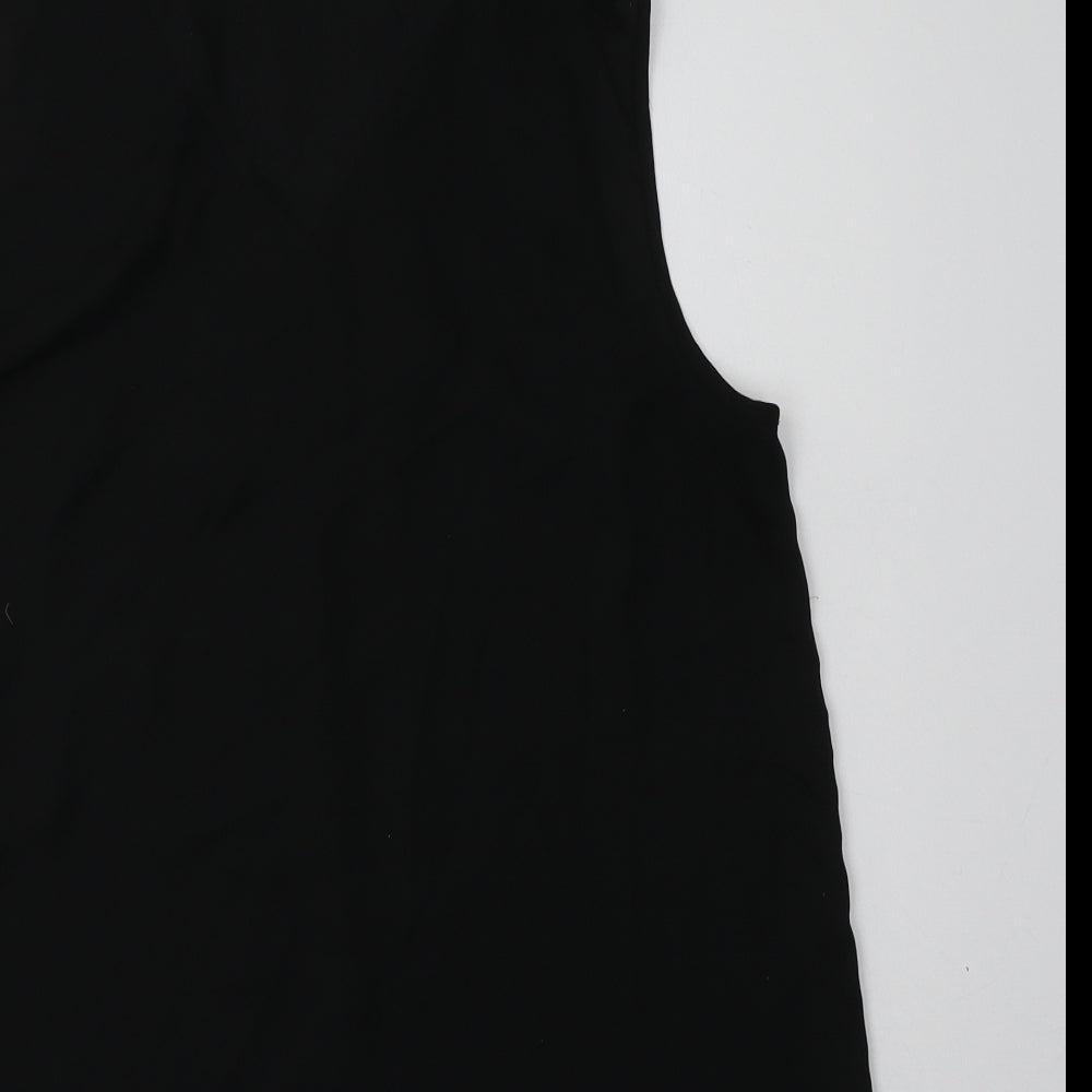 Primark Womens Black Polyester Basic Blouse Size 12 V-Neck