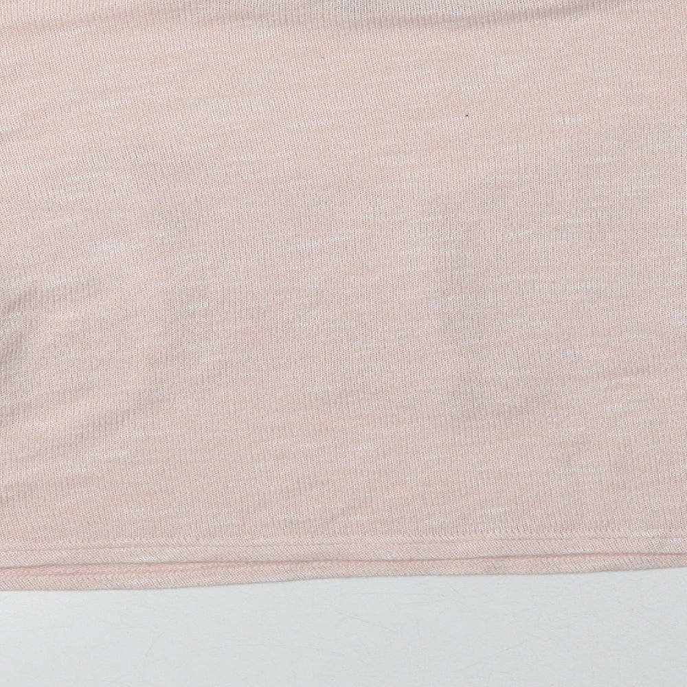 H&M Womens Pink Crew Neck Polyester Henley Jumper Size XS - Lace Detail