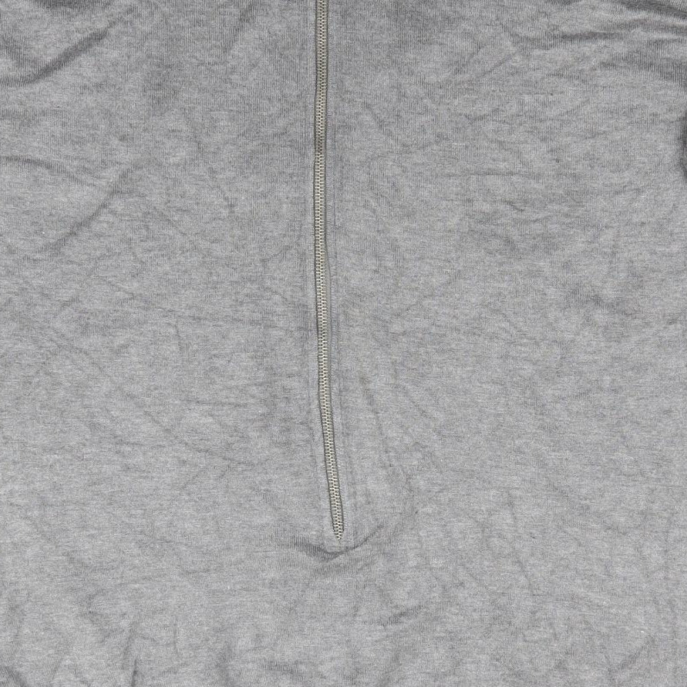 Atmosphere Womens Grey Round Neck Viscose Pullover Jumper Size S - Back Zip Mid Grey