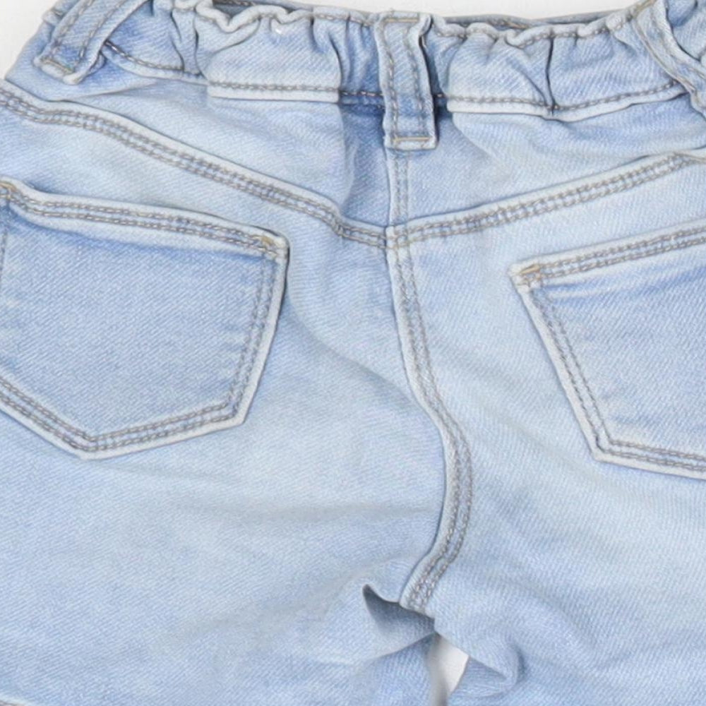 Matalan Girls Blue Cotton Boyfriend Shorts Size 3-4 Years Regular